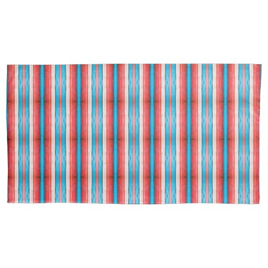 Vibrant red, blue and pink stripes S-size pattern Kussensloop (Voorkant)