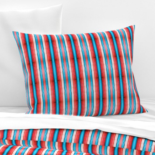 Vibrant red, blue and pink stripes S-size pattern Kussensloop