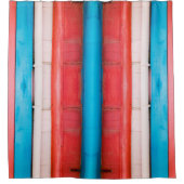 Vibrant red, blue and pink stripes XL-size pattern Douchegordijn (Voorkant)