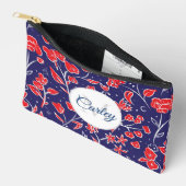 Vibrant Red Blue Floral op maat Etui (Open)