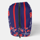  Vibrant Red Blue Floral op maat Toilettasje (Rechts)