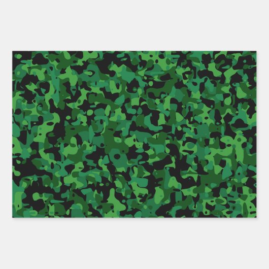 Vibrant Red Blue Green Camo Wrapping Paper Sheets (Voorkant 3)