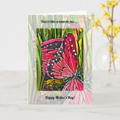 Vibrant Red Butterflies moederdagkaart Kaart (Gele Bloem)