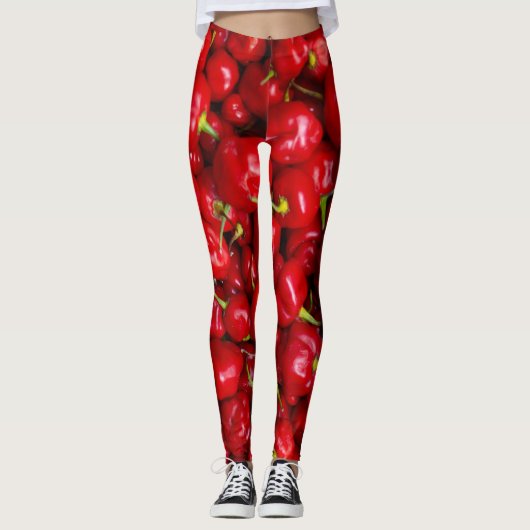 Vibrant Red Chili Pepper Harvest Leggings (Voorkant)