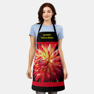 Vibrant Red Dahlia Flower Personalized Schort