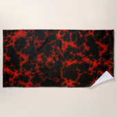 Vibrant Red en Black Gothic Strandlaken (Voorkant)