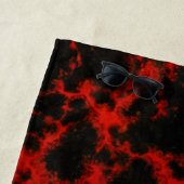 Vibrant Red en Black Gothic Strandlaken (In situ)