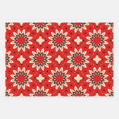 Vibrant Red Enic Arabesque Mosaic Geometric Inpakpapier Vel (Voorkant 3)