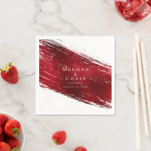 Vibrant Red Faux Folie Paint Stroke Servet (Insitu)