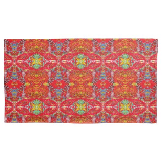 Vibrant red fishing nets L-size pattern Kussensloop (Voorkant)