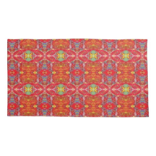 Vibrant red fishing nets M-size pattern Kussensloop (Achterkant)