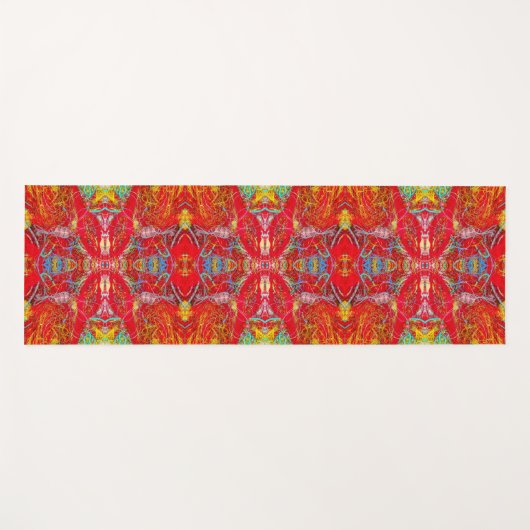Vibrant red fishing nets pattern yogamat (Voorkant (horizontaal))