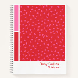 Vibrant Red Floral Vertical Palette Notitieboek