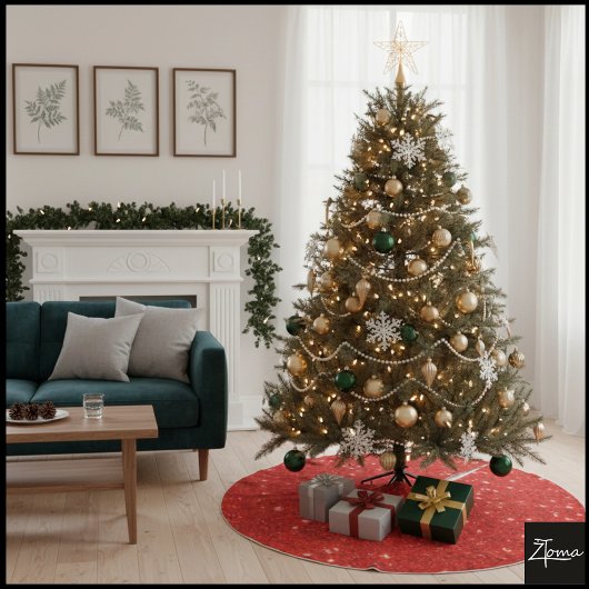 Vibrant Red Glitter Seamless Texture Background Kerstboom Rok