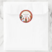 Vibrant Red Gold Nutkraker Holiday Birthday Favor Ronde Sticker (Tas)