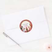 Vibrant Red Gold Nutkraker Holiday Birthday Favor Ronde Sticker (Envelop)