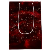 Vibrant Red Gold Snowman Mouse Christmas Gift Bag Medium Cadeauzakje (Achterkant)