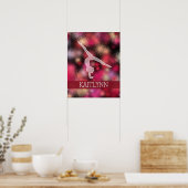 Vibrant Red Halftone gymnastiek met monogram Poster (Keuken)