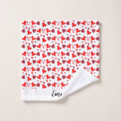 Vibrant red hearts background bad handdoek (Wasdoekje)