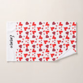 Vibrant red hearts background bad handdoek (Handdoek)
