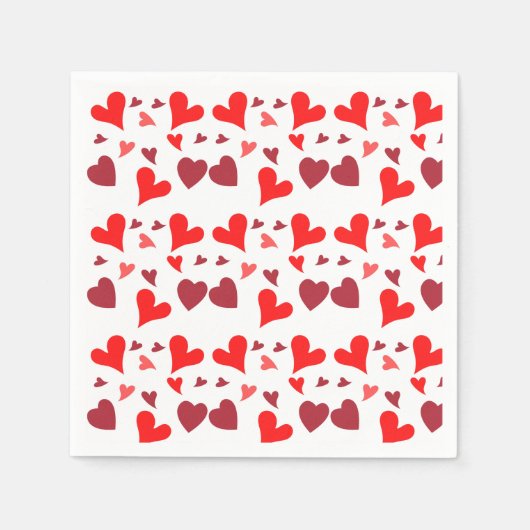 Vibrant red hearts background servet (Voorkant)