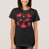 Vibrant red hearts background t-shirt (Voorkant)