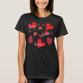 Vibrant red hearts background t-shirt
