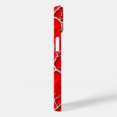 Vibrant Red iPhone Case with Branch Texture (Achterkant / Rechts)