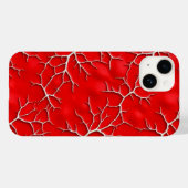 Vibrant Red iPhone Case with Branch Texture (Achterkant (horizontaal))