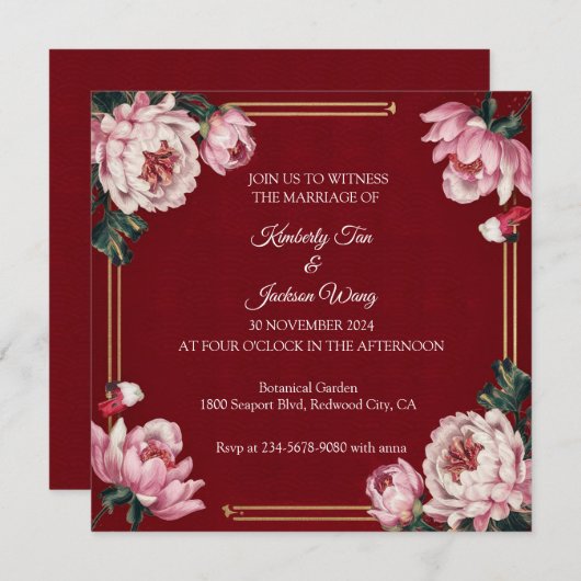 Vibrant Red Kaart (Voorkant / Achterkant)