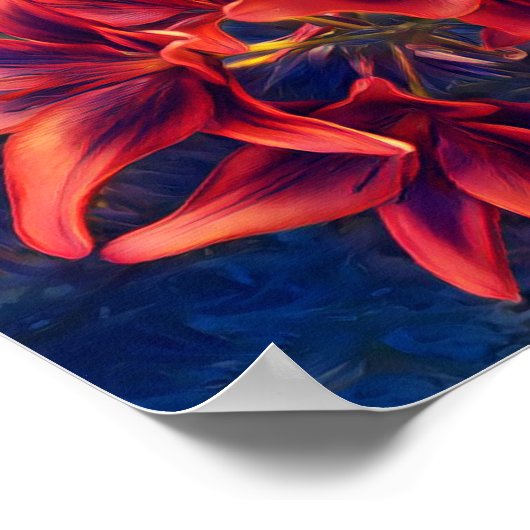 Vibrant Red Lilies Poster (Hoek)