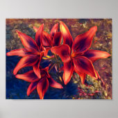 Vibrant Red Lilies Poster (Voorkant)