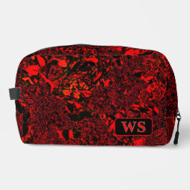 Vibrant Red Monogram Toiletry Bag Toilettasje