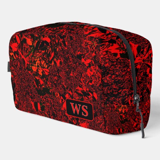 Vibrant Red Monogram Toiletry Bag Toilettasje (Rechterhoek)