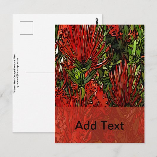 Vibrant Red Oranje Firebush Briefkaart (Voorkant / Achterkant)