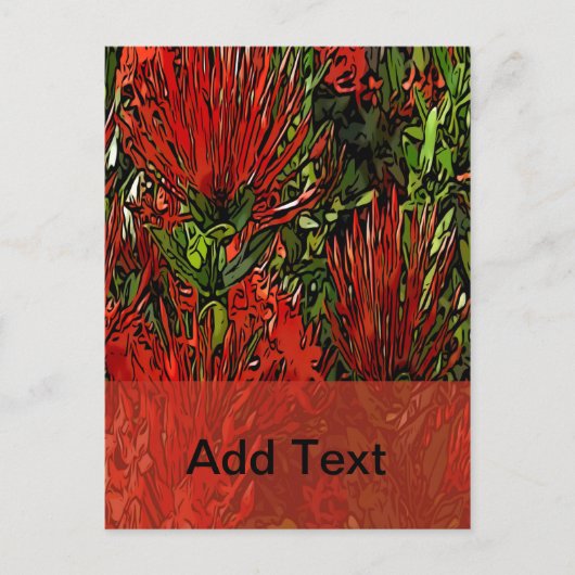 Vibrant Red Oranje Firebush Briefkaart (Voorkant)