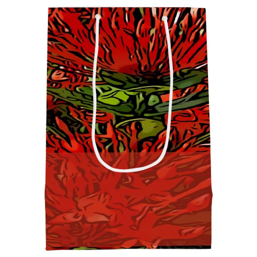 Vibrant Red Oranje Firebush Medium Cadeauzakje (Achterkant)