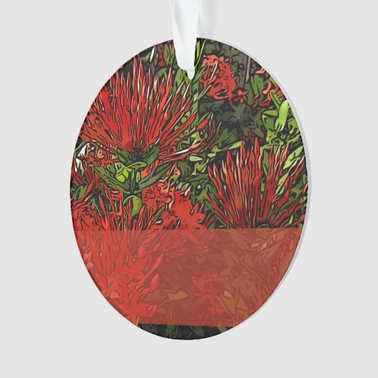 Vibrant Red Oranje Firebush Ornament (voorkant)