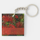 Vibrant Red Oranje Firebush Sleutelhanger (Achterkant)