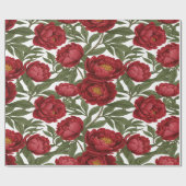 Vibrant Red Peony Collection Customizable Party  Cadeaupapier (Vlak)