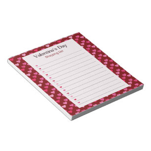 Vibrant Red Pink Vibrant Hearts Valentijnsdag Notitieblok