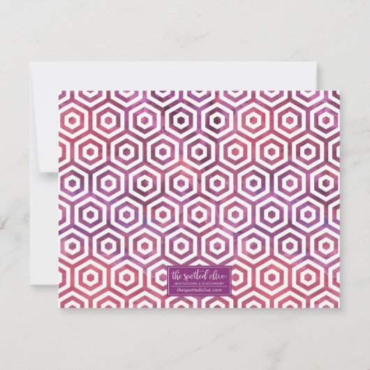 Vibrant Red Pink Waterverf Flowers Notitiekaartje (Achterkant)