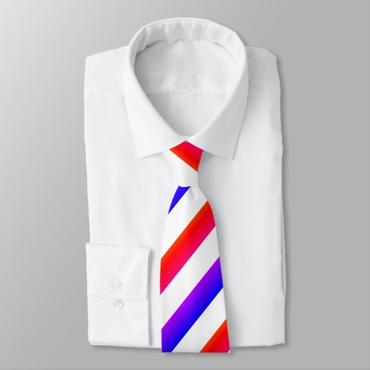 Vibrant Red Purple White Diagonal Stropdas (Gebonden)