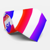 Vibrant Red Purple White Diagonal Stropdas (Opgerold)
