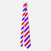 Vibrant Red Purple White Diagonal Stropdas (Achterkant)