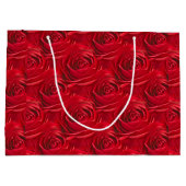 Vibrant Red Rose Floral Foto Abstract Patroon Groot Cadeauzakje (Achterkant)