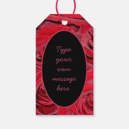 Vibrant Red Roses Persoonlijk Bericht Cadeaulabel (Voorkant)