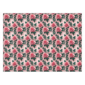 Vibrant Red Roses With Dark Green Leaves  Tafelkleed (Voorkant (Horizontaal))