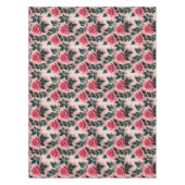 Vibrant Red Roses With Dark Green Leaves  Tafelkleed (Voorkant)