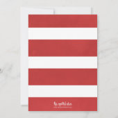 Vibrant Red Stripes First Birthday Party Kaart (Achterkant)